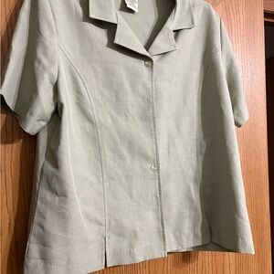 Short Sleeve Button-Up Blouse
